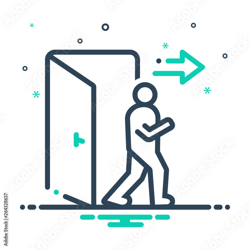 Mix line icon for exit 