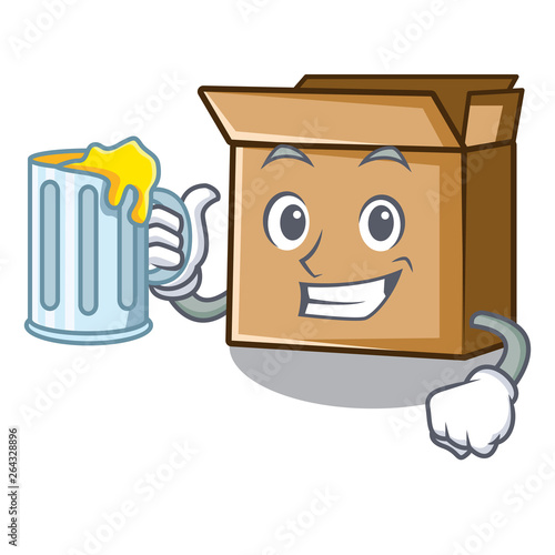 With juice cardboard isolated with in the mascot