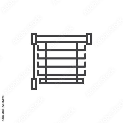 Window blinds line icon. Louvers linear style sign for mobile concept and web design. Jalousie outline vector icon. Symbol, logo illustration. Pixel perfect vector graphics