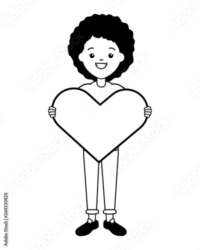 afro american woman heart