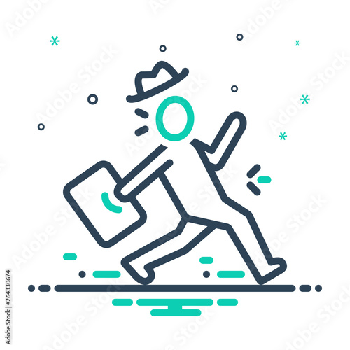 Mix line icon for frantic frenetic