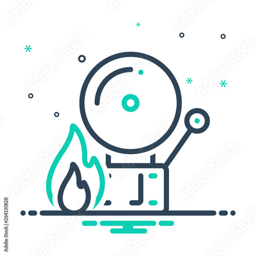 Mix line icon for firealarm  photo