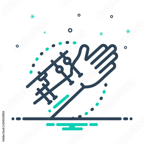 Mix line icon for fixation joints 