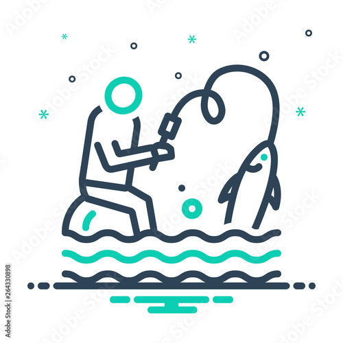 Mix line icon for flyfishing 