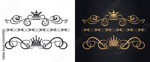 Golden elements in royal style for design photo
