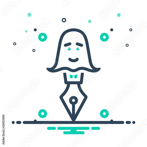 Mix line icon for ghostwriter storyteller