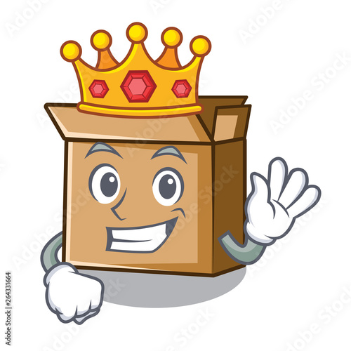 King cartoon cardboard placed next to chair