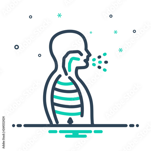 Mix line icon for  hiccough