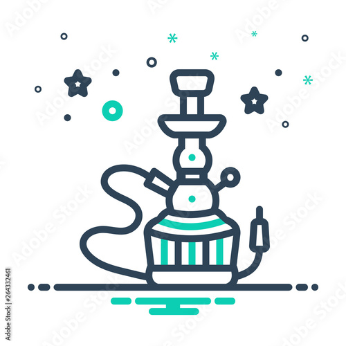 Mix line icon for hookah smoke 