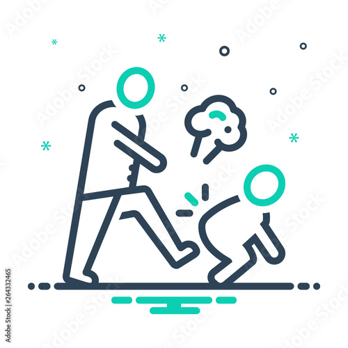 Mix line icon for hostile enemy 