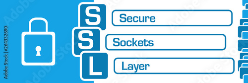 SSL - Secure Sockets Layer Blue Square Stripes Symbol  © ileezhun