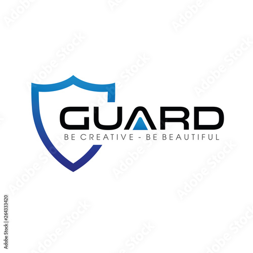 Blue Guard and Shield Logo Vector, Icon