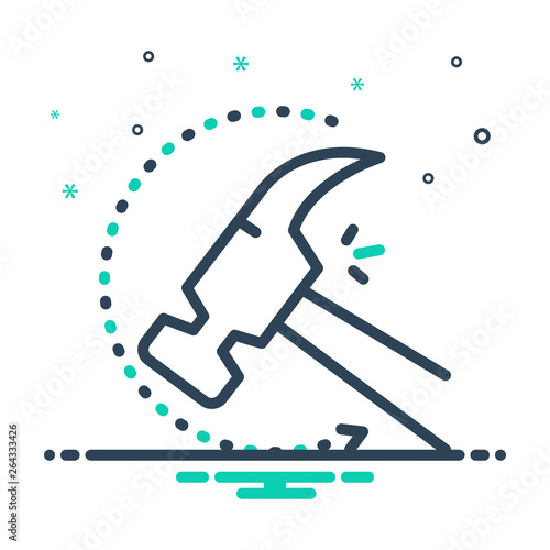 Mix line icon for indestructible unbreakable