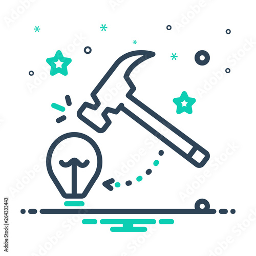 Mix line icon for breakable fragile