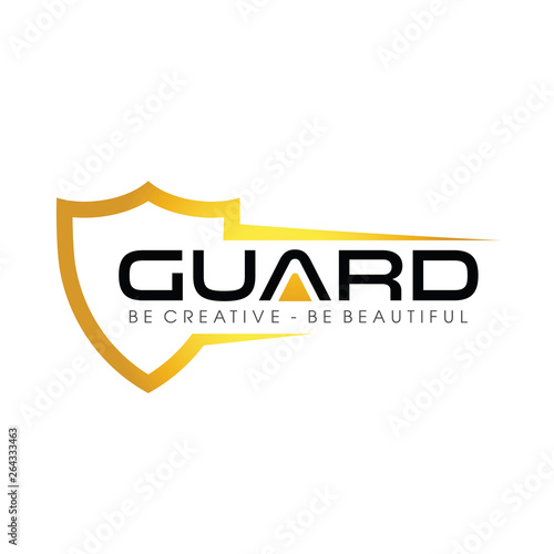 Gold Guard and Shield Logo Vector, Icon