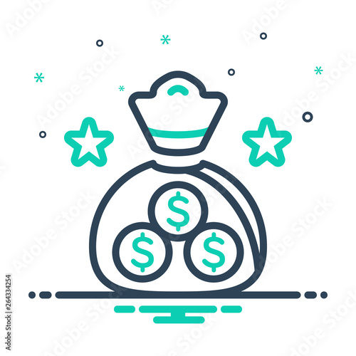 Mix line icon for finance economy