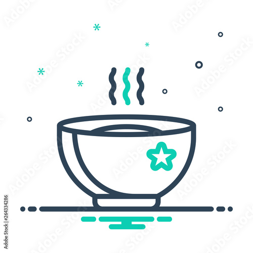 Mix line icon for hot soup