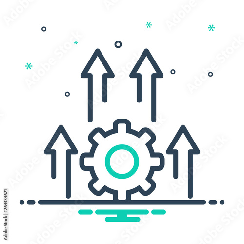 Mix line icon for inprocessing process