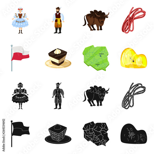 Vector illustration of traditional and tour icon. Collection of traditional and landmarks vector icon for stock.