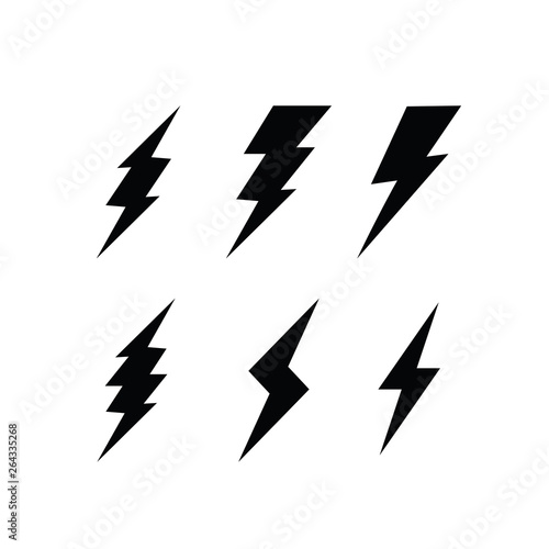 Thunder bolt and flash Logo Design, Icon Vector