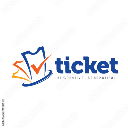 Ticket, CinemaLogo Design Vector 