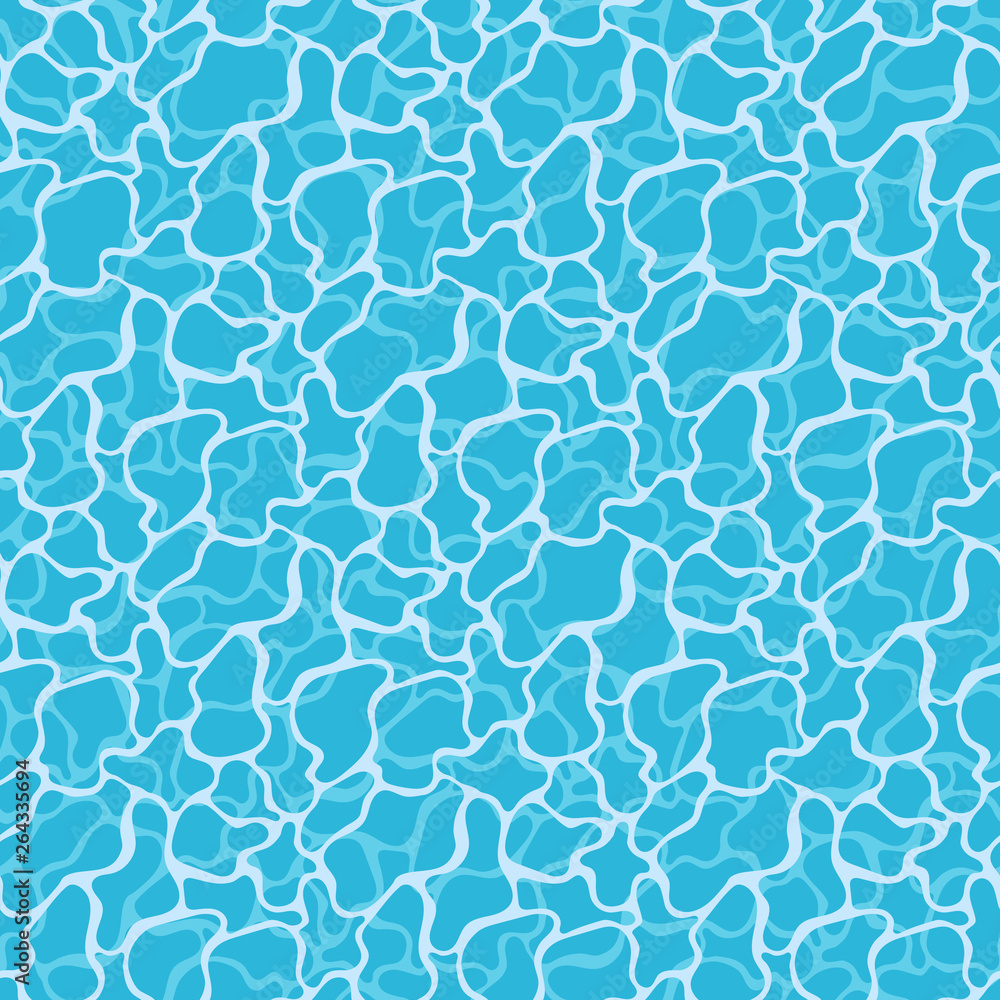 Obraz premium Seamless pattern - water surface. Azure waves. Vector illustration