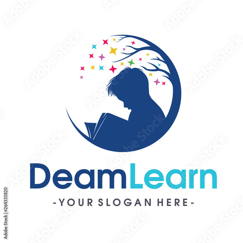 Children Smart reading logo Vector