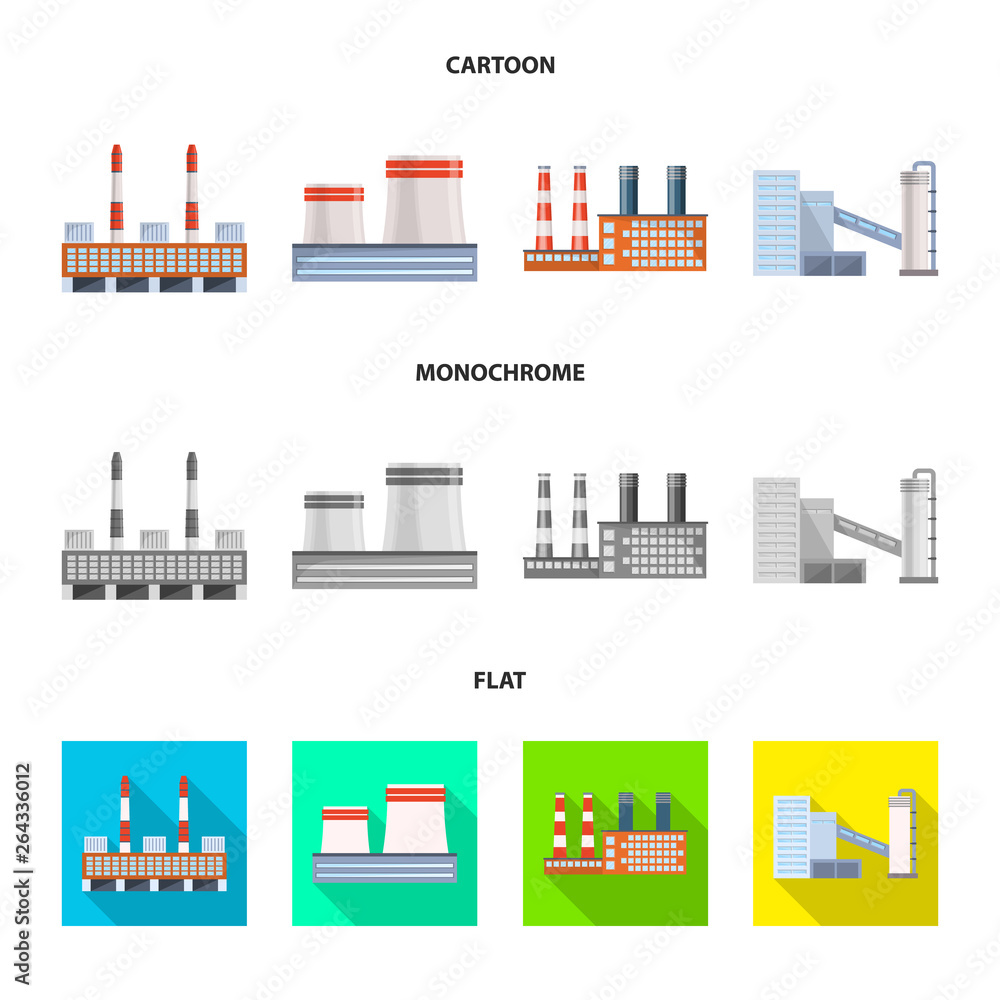 Vector design of production and structure symbol. Collection of production and technology stock symbol for web.