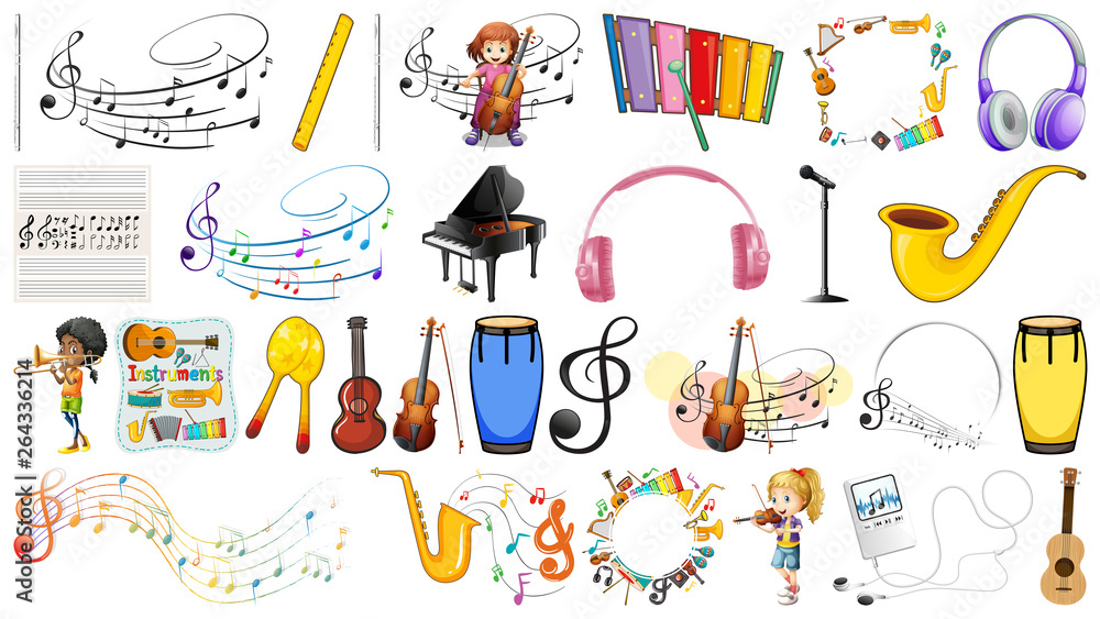 Set of music objects Set of music objects
