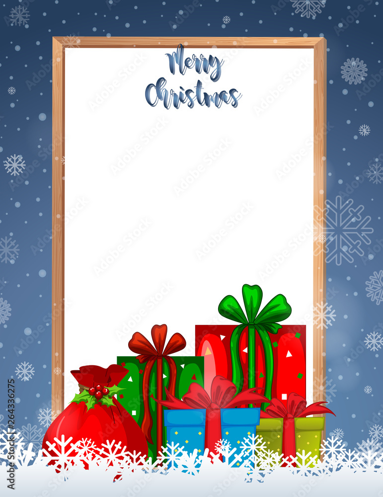 Merry christmas frame with presents