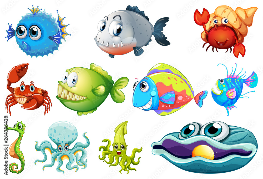 Set of sea creature Set of sea creature