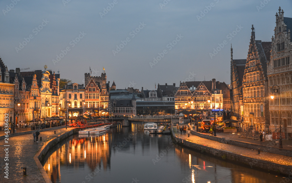 Fototapeta premium Historic Quarter in Gent, Belgium