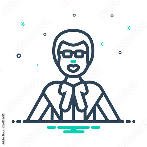 Mix line icon for lawyer jurist