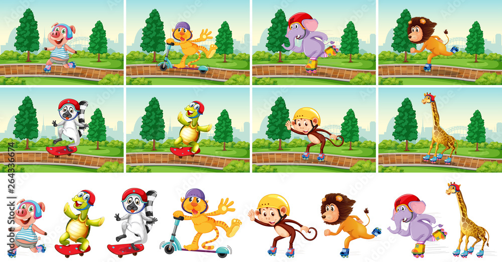 Fototapeta premium Animal playing in the park