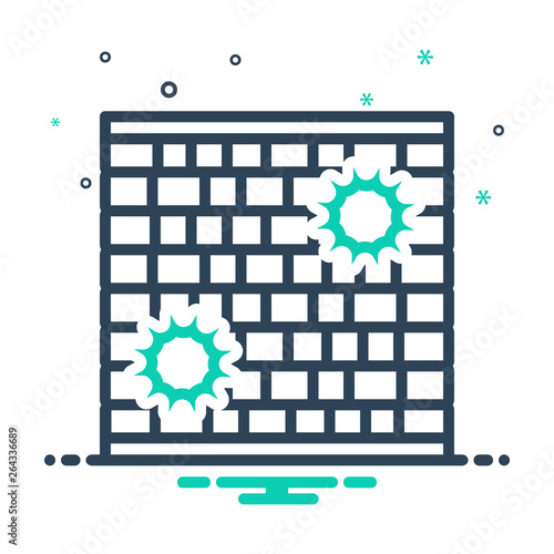 Mix line icon for wall enclosure