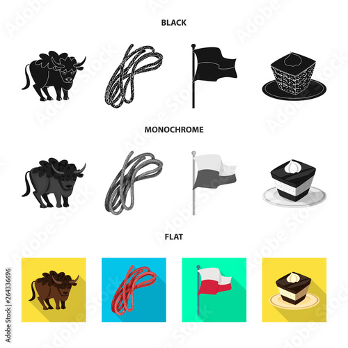 Vector illustration of traditional and tour icon. Set of traditional and landmarks stock vector illustration.