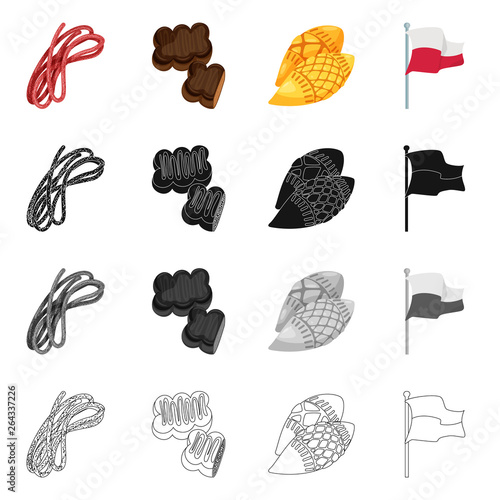 Vector illustration of traditional and tour symbol. Set of traditional and landmarks vector icon for stock.