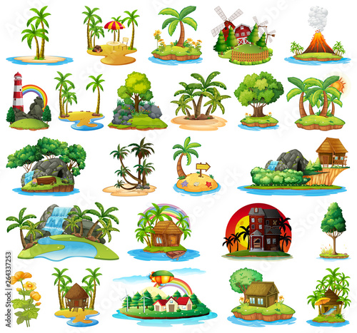 Set of different islands