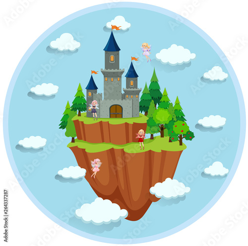 Fairy tale island scene