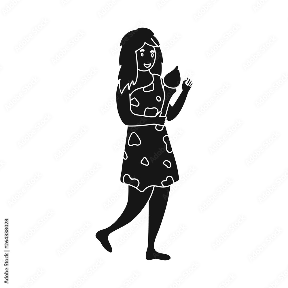 Vector design of woman and prehistoric icon. Set of woman and female stock vector illustration. Vector design of woman and prehistoric icon. Set of woman and female stock vector illustration.