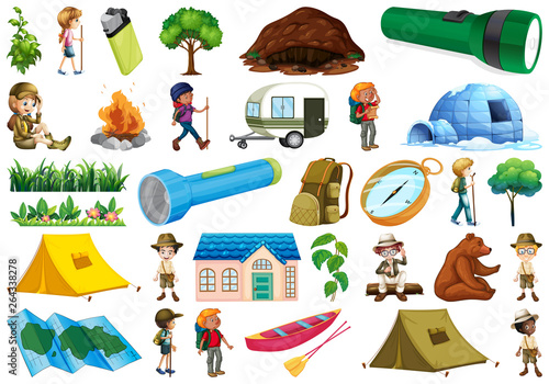 Set of caming objects