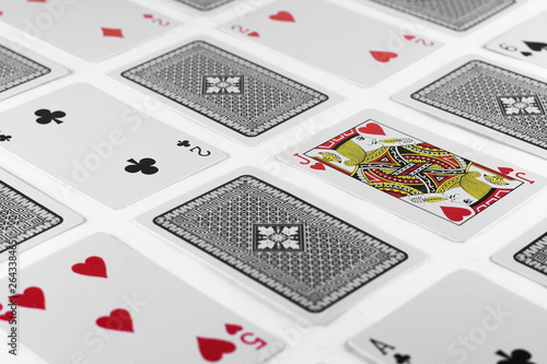 Obraz na płótnie Playing Cards jack card and back white background mockup w salonie