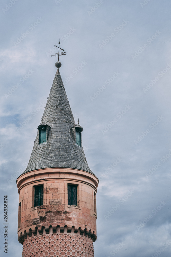 Tower of castle with weather vane