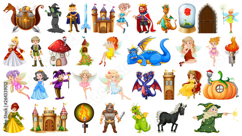 Set of medieval character