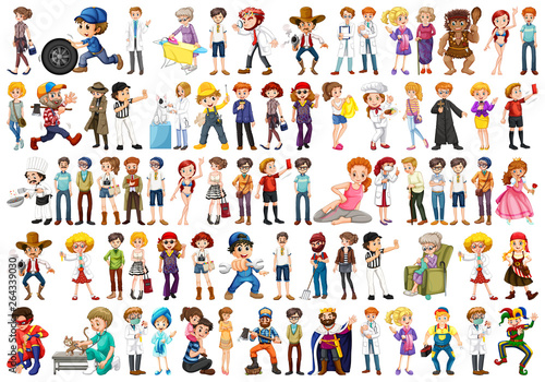 Set of different people