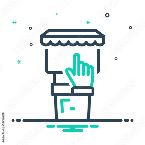 Mix line icon for kiosks stand