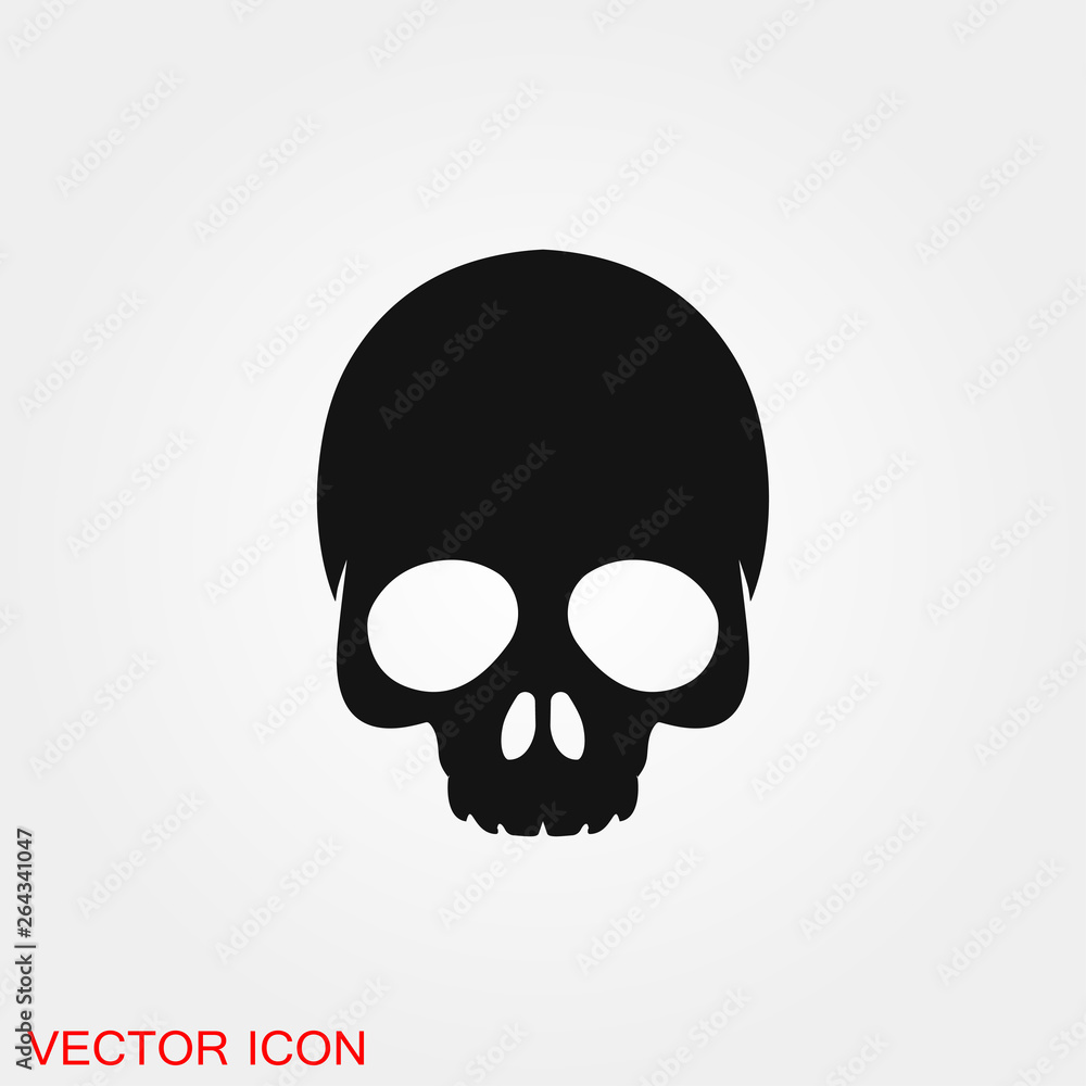 Skull icon vector sign symbol for design Skull icon vector sign symbol for design