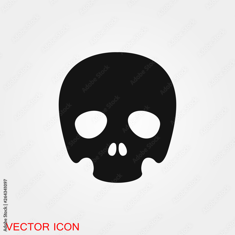 Skull icon vector sign symbol for design