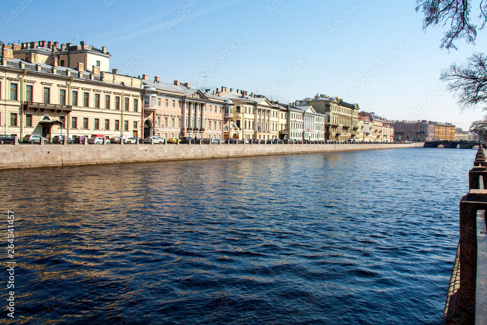 Fontanka river embankment. Saint-Petersburg