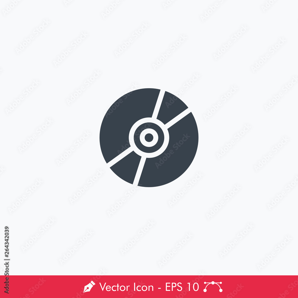 Simple Disc (CD) Icon / Vector Simple Disc (CD) Icon / Vector